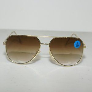 (NWT) Vintage 90's Aviator Metal Bi-Focal Reading Sunglasses (S. Gold)